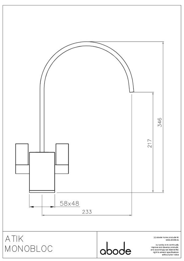 Atik Monobloc Tap in Granite Black - Abode - Image 2