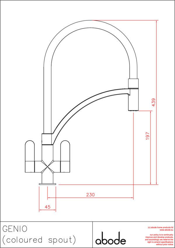 Genio Semi Professional Monobloc tap in Chrome - Abode - Image 2