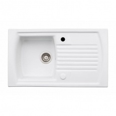 Milford Single Bowl (Reversible) Ceramic Sink with Drainer - Abode