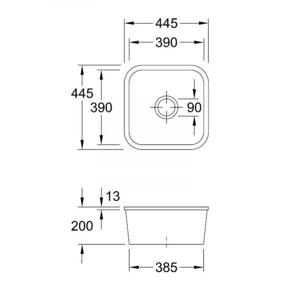 Ceramic undermount single Bowl Sink Cisterna 50 - Villeroy & Boch - Image 3