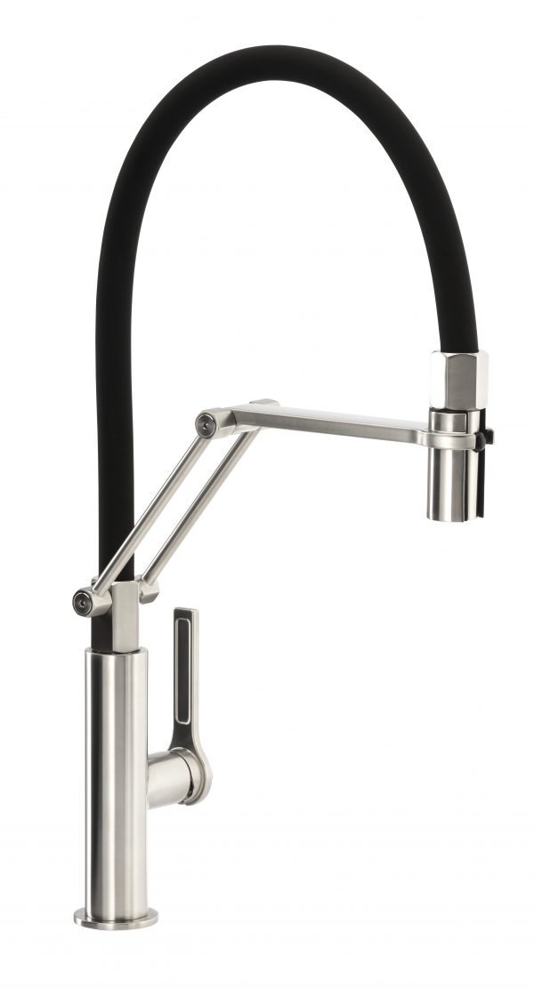 The Hex Professional Tap Matt Black and Brushed Nickel - Abode - Image 2