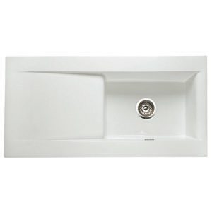 RDI001NS Single Bowl with drainer inset ceramic sink - Regis