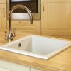 Square single bowl ceramic sink inset/undermount- Shaws of Darwen - Image 2