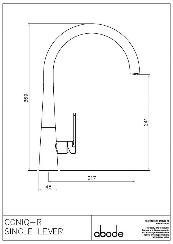Coniq R  Single Lever Tap Chrome - Abode - Image 2