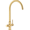 Pronteau Prothia Slimline Monobloc Swan 3 N 1 Tap in Brushed Brass - Abode