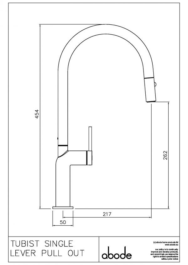 Tubist Tap with pull out spray Brushed Nickel - Abode - Image 2
