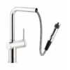 Fraction Single Lever Tap with Pull-Out Spray Matt Black - Abode - Image 2