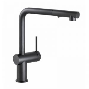 Fraction Single Lever Tap with Pull-Out Spray Matt Black - Abode