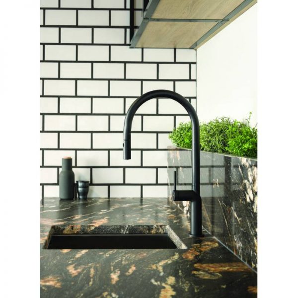 Tubist Tap with pull out spray Matt Black - Abode - Image 2