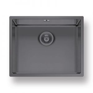 The Astris Colora Stainless Steel Single Bowl in Gun Metal - Pyramis