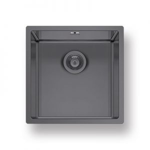 Astris Single Bowl Undermount Sink in Gun Metal - Pyramis