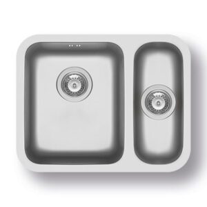 Relia Polished Stainless Steel Sink 1.5 bowl Polished Steel Sink - Pyramis