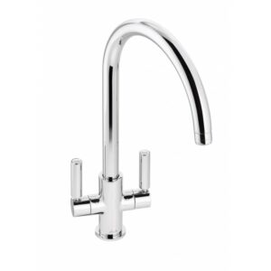 Globe Monobloc Tap Twin levers in Chrome - Abode