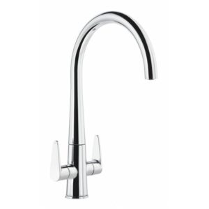 Coniq R Twin Lever Monobloc Tap in Chrome - Abode