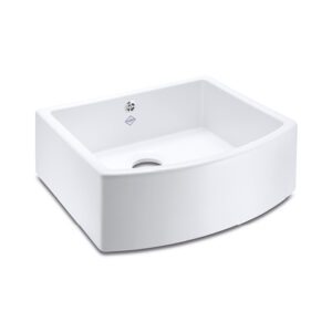 Waterside Bow Fronted 600 Single Bowl Ceramic Sink - Shaws of Darwen