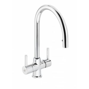 Zest Monobloc Tap with Pullout Spray in Chrome - Abode