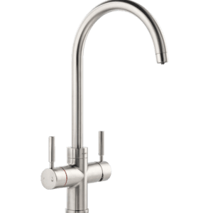 Propure 4 in 1 Monobloc Swan Neck tap in Brushed Nickel - Abode