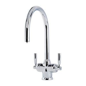 Langbourn Sink mixer tap with filtration and C Spout Chrome - Perrin & Rowe