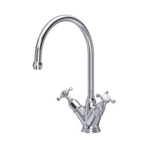Phoenician Monobloc Tap with Cross Top Handles in Chrome - Perrin & Rowe