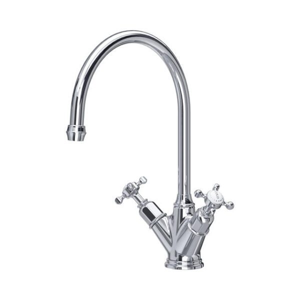 Phoenician Monobloc Tap with Cross Top Handles in Chrome - Perrin & Rowe