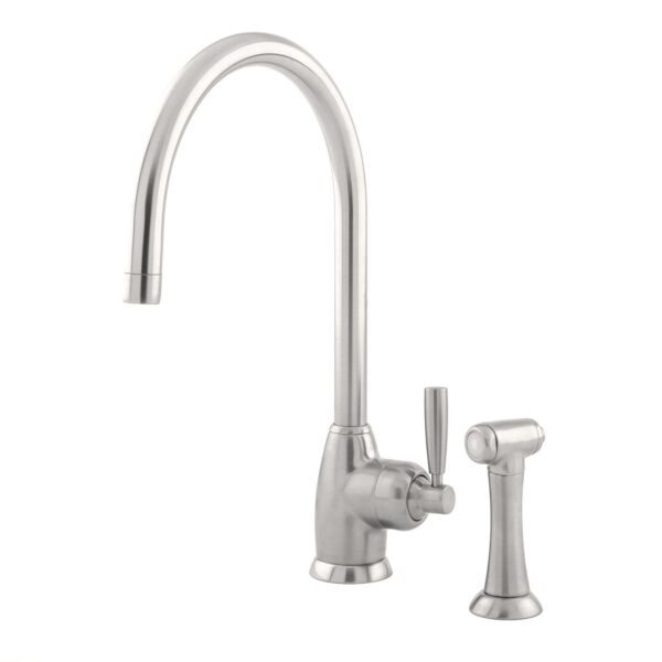 Langbourn  Monobloc tap with C Spout and Rinse in Chrome - Perrin & Rowe