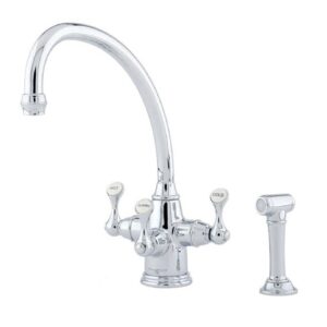Etruscan sink mixer with Filtration and Rinse in Polished Chrome - Perrin & Rowe