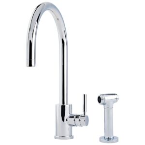 Juliet Monobloc Tap with C Spout and Rinse in Chrome - Perrin & Rowe