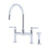 Langbourn Bridge Sink Mixer Tap with lever handles and Rinse - Perrin & Rowe