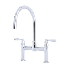 Langbourn Bridge Mixer Tap with Lever Handles in Chrome - Perrin & Rowe