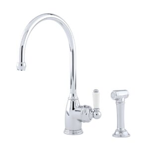 Phoenician Monobloc Mixer with Single porcelain lever handle and Rinse - Perrin & Rowe