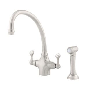 Etruscan Monobloc Sink Mixer with Levers and Rinse in Chrome - Perrin & Rowe