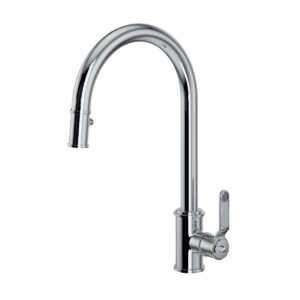 Armstrong Single lever tap with pull-down hand spray Chrome - Perrin & Rowe