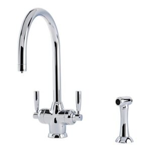 Juliet Round  Monobloc Tap with rinse in Polished Chrome - Perrin & Rowe