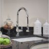 Provence Sink Mixer with Single Lever and Pull-Down Rinse in Chrome - Perrin & Rowe - Image 2