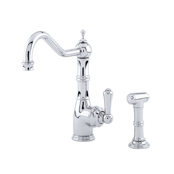 Provence  Sink Mixer with Single Lever Handle and Rinse - Perrin & Rowe