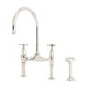 Ionian Deck Mounted Two Hole tap with Crosstop Handles and Rinse - Perrin & Rowe