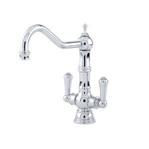 Provence Sink Mixer Tap with metal lever handles in Chrome - Perrin & Rowe