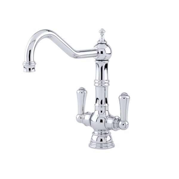 Provence Sink Mixer Tap with metal lever handles in Chrome - Perrin & Rowe