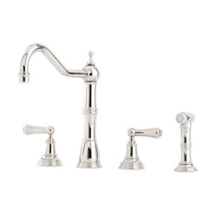 Provence Four Hole Sink Mixer tap with Rinse Chrome- Perrin & Rowe