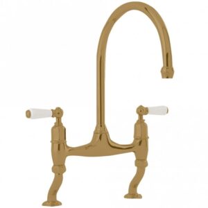Ionian Deck Mounted Tap with levers Aged Brass - Perrin & Rowe