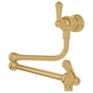 Provence Pot Filler with Lever Handles in Gold- Perrin & Rowe
