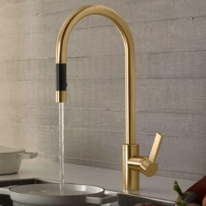 Tara Ultra Tap with pull-down spray in Brushed Durabrass - Dornbracht