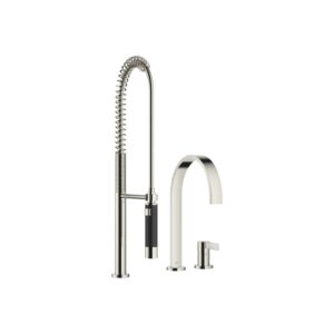 MEM Two hole mixer tap with the Professional spray set Platinum - Dornbracht