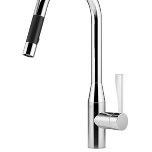 Sync single lever Tap with Swan Neck tap and pull-down Spray - Dornbracht