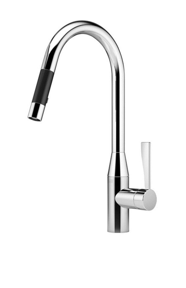 Sync single lever Tap with Swan Neck tap and pull-down Spray - Dornbracht