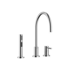 Tara Tap two hole mixer tap and Rinsing Spray set Brushed Chrome - Dornbracht