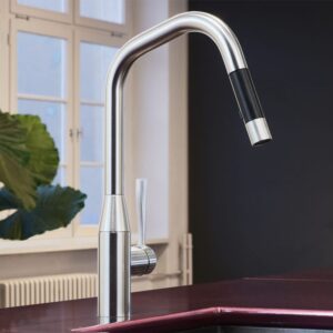 Sync tap single lever mixer with Pull-down with spray function and Square shaped spout Chrome-  Dornbracht