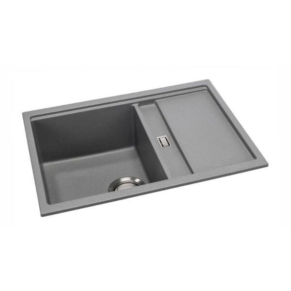 Synchronist 1.25 Bowl Compact Composite Reversible Sink & Drainer in Black Granite - Abode - Image 3