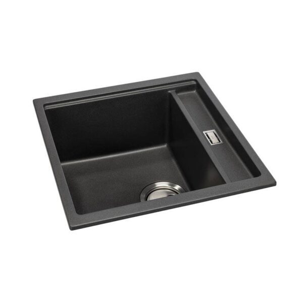 Synchronist 1.25 Bowl Compact Composite Reversible Sink in White Granite - Abode - Image 3