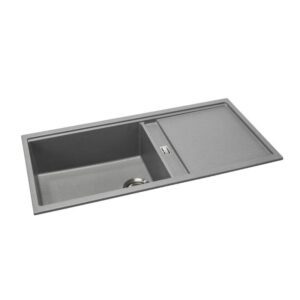 Synchronist 1.25 Bowl Large Composite Reversible Sink & Drainer in Metallic Grey Granite